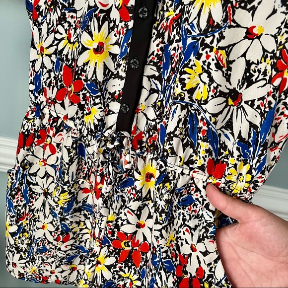 BeBop Daisy Flowers Button Up Romper with Pockets - Picture 2 of 4